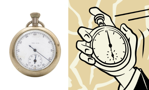 Leon Breitling 1890s stopwatch image comparison with artwork