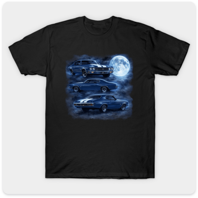 Three Chevelle Moon - Blue Edition by Greg Spradlin